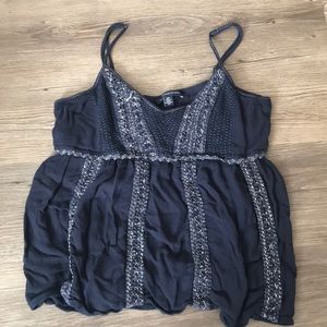 Navy and white American Eagle tank top